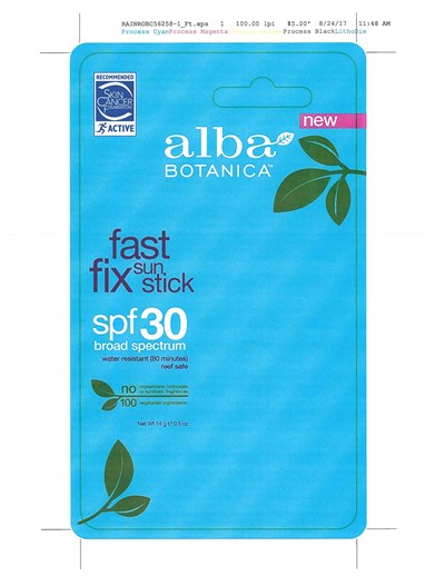 Carton Front Label (Al00384 Fast Fix Sun Stick Spf30 Carton Front Label)